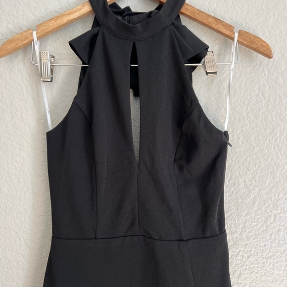 NWOT Striking Elegance Black Bow Backless Halter Maxi Dress - Picture 6 of 7